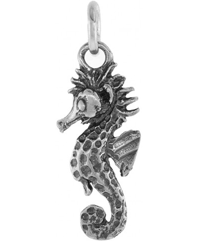 7/8 inch Sterling Silver Seahorse Necklace Diamond-Cut Oxidized finish available with or without chain $27.33 Pendants & Coins