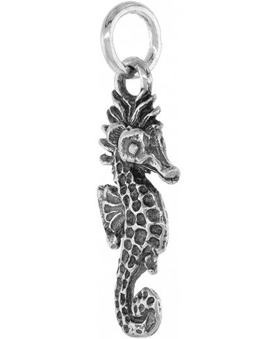 7/8 inch Sterling Silver Seahorse Necklace Diamond-Cut Oxidized finish available with or without chain $27.33 Pendants & Coins