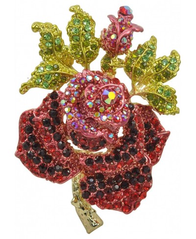 Women's Austrian Crystal Blooming Rose Beautiful Flower Brooch pin $21.44 Brooches & Pins