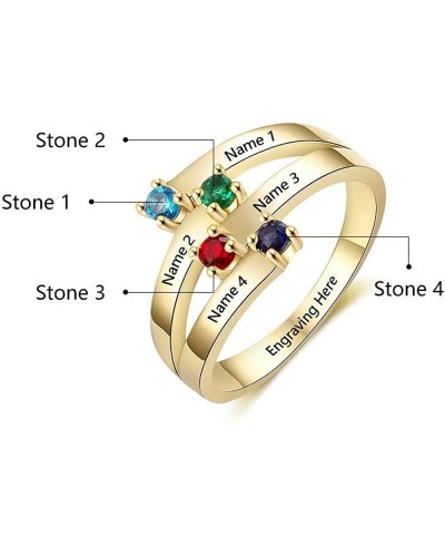 Personalized Mothers Ring Customized Name Rings for Mother with 4 Birthstones Family Name Rings for Grandmother $27.63 Statement