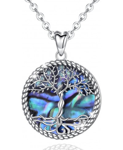 Sterling Silver Tree of Life Necklace Abalone Shell/Mother of Pearl Jewelry Gifts for Women Mom Daughter - 18 Inch Chain $35....