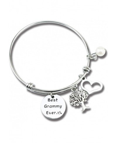 Grandma Bracelet Grandmother Bracelet for Women Engraved Best Grammy Ever Bangle Charm Bracelets Grandma Gifts from Granddaug...