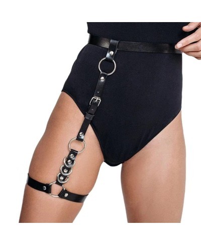 Punk Leg Chain Belt Leather Body Chain Black Thigh Chain Party Body Accessory Jewelry for Women and Girls (1) $16.09 Body Chains