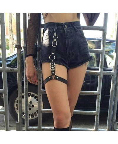 Punk Leg Chain Belt Leather Body Chain Black Thigh Chain Party Body Accessory Jewelry for Women and Girls (1) $16.09 Body Chains