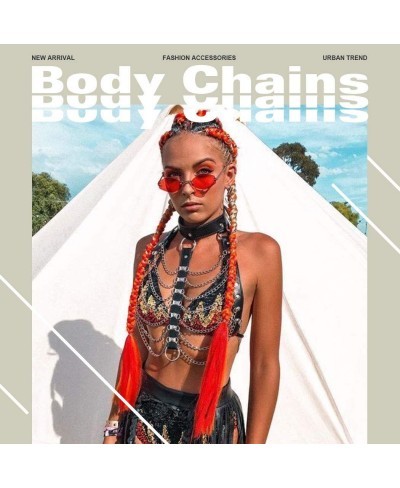 Punk Leg Chain Belt Leather Body Chain Black Thigh Chain Party Body Accessory Jewelry for Women and Girls (1) $16.09 Body Chains