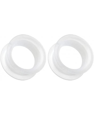 Pair 9/16" (14MM) CLEAR SILICONE EYELET TUNNELS Double Flare Gauges Thin Soft Flexible Flesh Plugs (2pcs) $6.97 Piercing Jewelry