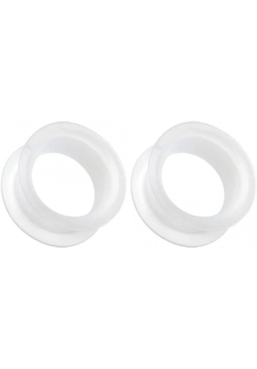 Pair 9/16" (14MM) CLEAR SILICONE EYELET TUNNELS Double Flare Gauges Thin Soft Flexible Flesh Plugs (2pcs) $6.97 Piercing Jewelry