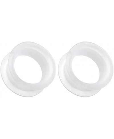 Pair 9/16" (14MM) CLEAR SILICONE EYELET TUNNELS Double Flare Gauges Thin Soft Flexible Flesh Plugs (2pcs) $6.97 Piercing Jewelry