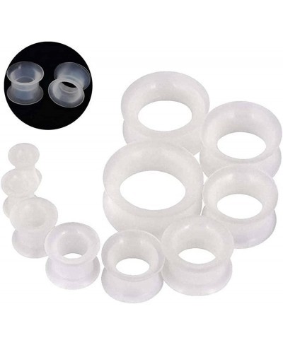 Pair 9/16" (14MM) CLEAR SILICONE EYELET TUNNELS Double Flare Gauges Thin Soft Flexible Flesh Plugs (2pcs) $6.97 Piercing Jewelry