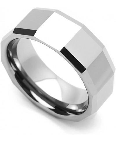 8MM Comfort Fit Tungsten Carbide Wedding Band Square Faceted Ring (7 to 14) $18.98 Wedding Bands