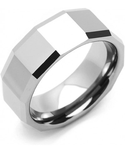 8MM Comfort Fit Tungsten Carbide Wedding Band Square Faceted Ring (7 to 14) $18.98 Wedding Bands