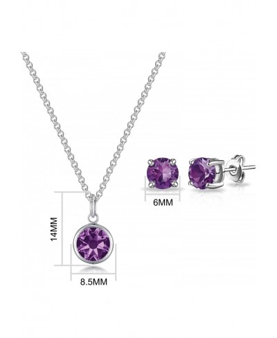 June (Alexandrite) Birthstone Necklace & Earrings Set Created with Crystals $20.50 Jewelry Sets