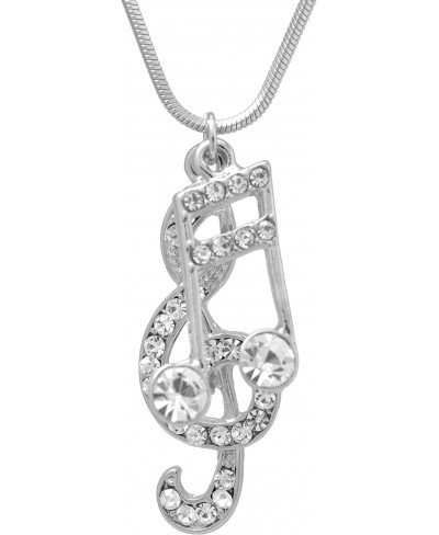 Various Crystal Music Notes Clef and Ottava Necklace $13.18 Chains