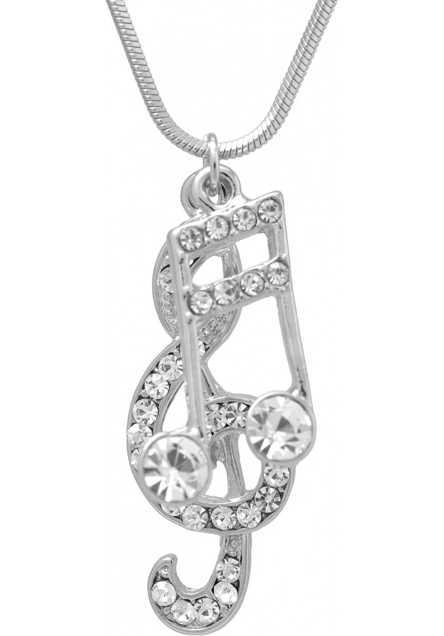 Various Crystal Music Notes Clef and Ottava Necklace $13.18 Chains