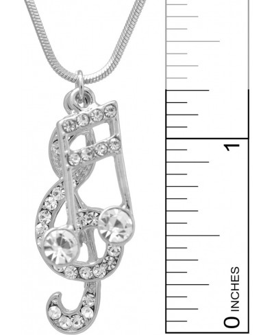 Various Crystal Music Notes Clef and Ottava Necklace $13.18 Chains