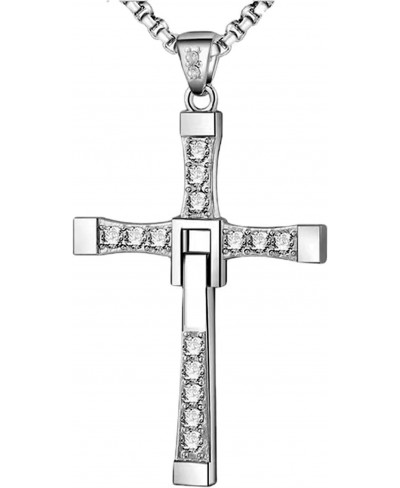 Cross Pendant Necklace Medical Titanium Steel Jewellery 1 - 1 Reduction of Fast and Furious Inlaid with Zirconia Rhinestones ...
