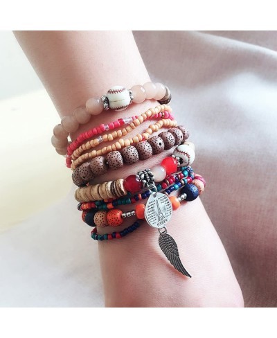 Women's Bracelet And Girls Fashion Multicolor 3 Pcs Of Combo Beads Style Bracelets Round-Shape Charm Birthday Gift For Annive...