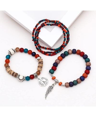 Women's Bracelet And Girls Fashion Multicolor 3 Pcs Of Combo Beads Style Bracelets Round-Shape Charm Birthday Gift For Annive...