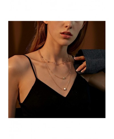 Dainty Layered Choker Necklaces Handmade Chain Dog Paw Pendant Multilayer Adjustable Layering Chain Gold Plated Necklaces for...