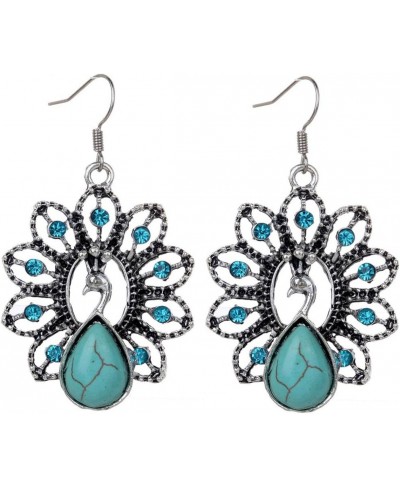 Peacock Turquoises Pendant Earrings Necklace Set for Womens Girls $7.79 Jewelry Sets