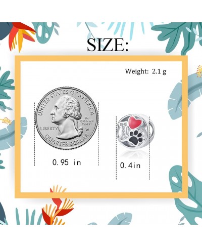 Love Dog Mom Charm Pet Paw Print Bone Crystal Charm Footprint Bead for Bracelet $8.71 Charms & Charm Bracelets