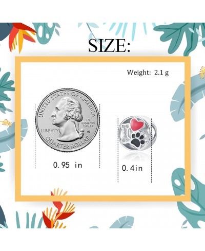 Love Dog Mom Charm Pet Paw Print Bone Crystal Charm Footprint Bead for Bracelet $8.71 Charms & Charm Bracelets