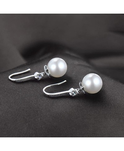 925 Sterling Silver Gold Pearl Hoop Earrings for Women Dangle Pearl Drop Earrings Huggie Gifts for Girls Mother Her $19.54 Dr...