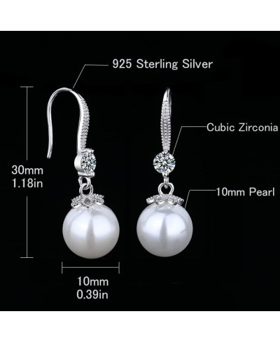 925 Sterling Silver Gold Pearl Hoop Earrings for Women Dangle Pearl Drop Earrings Huggie Gifts for Girls Mother Her $19.54 Dr...