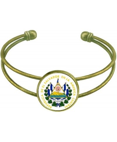 San Salvador El Salvador National Emblem Bracelet Bangle Retro Open Cuff Jewelry $23.00 Cuff