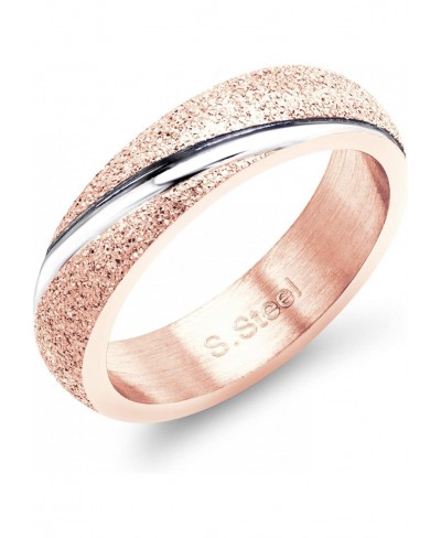 Womens Stainless Steel Shiny Glittery Engagement Promise Band Ring $10.71 Bands