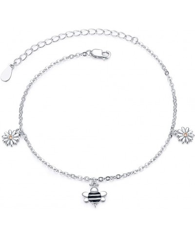 Bee Bracelets for Women Girls 925 Sterling Silver Daisy Flower Charm Bracelet Jewelry Gifts $24.00 Charms & Charm Bracelets