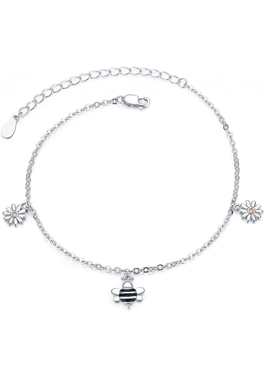 Bee Bracelets for Women Girls 925 Sterling Silver Daisy Flower Charm Bracelet Jewelry Gifts $24.00 Charms & Charm Bracelets