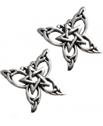 Sterling Silver Butterfly Pentacle Pentagram Earring Studs $13.86 Cuffs & Wraps