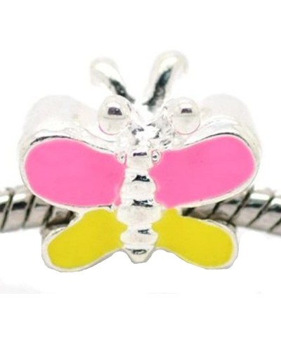 Enamel Butterfly Charm Spacer Bead for European Snake Chain Charm Bracelet $17.28 Charms & Charm Bracelets