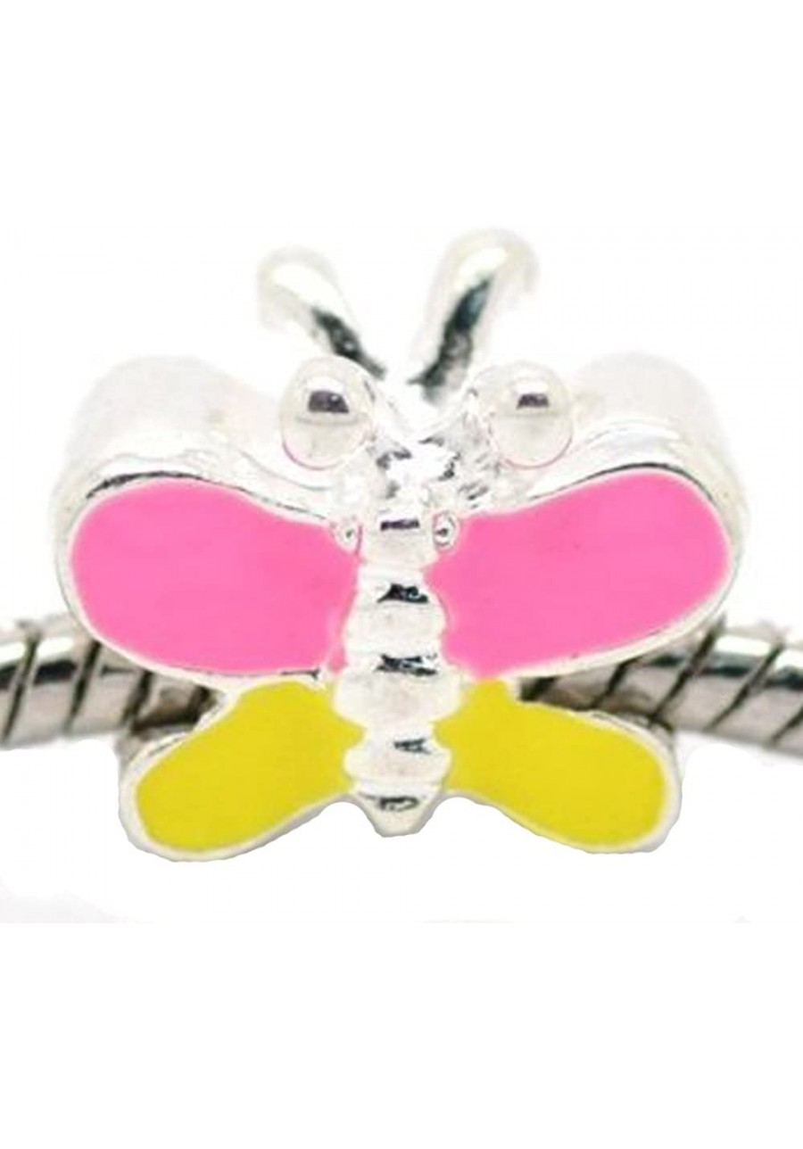 Enamel Butterfly Charm Spacer Bead for European Snake Chain Charm Bracelet $17.28 Charms & Charm Bracelets