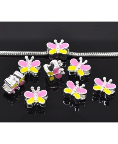 Enamel Butterfly Charm Spacer Bead for European Snake Chain Charm Bracelet $17.28 Charms & Charm Bracelets