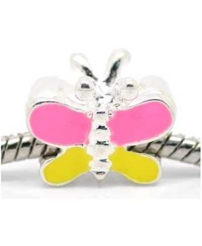 Enamel Butterfly Charm Spacer Bead for European Snake Chain Charm Bracelet $17.28 Charms & Charm Bracelets