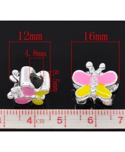 Enamel Butterfly Charm Spacer Bead for European Snake Chain Charm Bracelet $17.28 Charms & Charm Bracelets