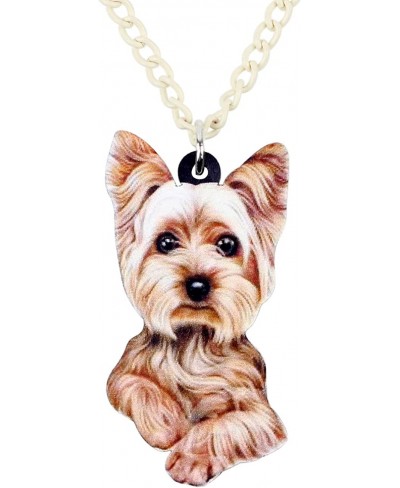 Cute Yorkshire Terrier Dog Necklace Pet Dog Pendant Collection Jewelry Gifts for Women Kids Girls $14.01 Pendant Necklaces
