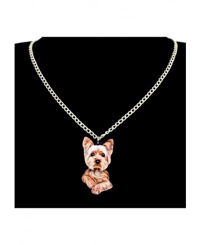 Cute Yorkshire Terrier Dog Necklace Pet Dog Pendant Collection Jewelry Gifts for Women Kids Girls $14.01 Pendant Necklaces