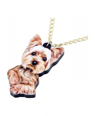 Cute Yorkshire Terrier Dog Necklace Pet Dog Pendant Collection Jewelry Gifts for Women Kids Girls $14.01 Pendant Necklaces