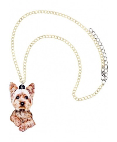 Cute Yorkshire Terrier Dog Necklace Pet Dog Pendant Collection Jewelry Gifts for Women Kids Girls $14.01 Pendant Necklaces