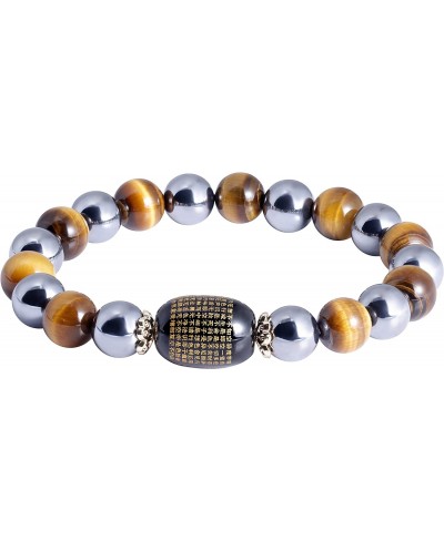 Triple Tiger eye Feng Shui Bracelet for Women Men Stress Relief Yoga 10mm Natural Bead Stone Healing Crystal Stretch Unisex $...