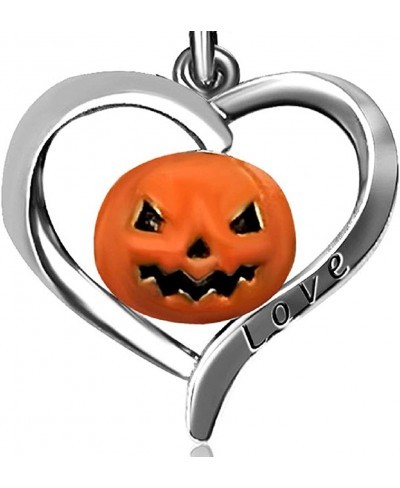 Pumpkin Heart Halloween Gifts Birthday Birthstone Dangle Ctystal Love Charms for Bracelet Women Men Girl Jewelry $10.67 Charm...