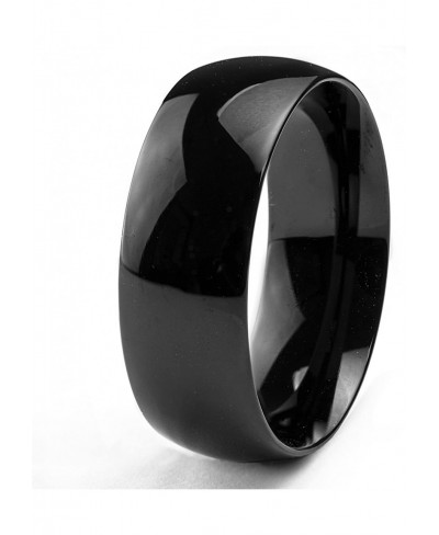 Men's Black IP Stainless Steel High Polished Ring (8 mm)- Sizes 7-13 $14.50 Wedding Bands