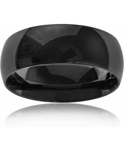 Men's Black IP Stainless Steel High Polished Ring (8 mm)- Sizes 7-13 $14.50 Wedding Bands