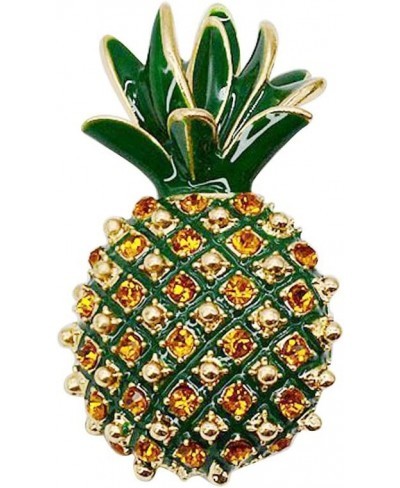 Retro Pineapple Rhinestone Brooch Alloy Personaltiy Cartoon Fruit Boutonniere Women Wedding Bridal Banquet Clothing Decorativ...