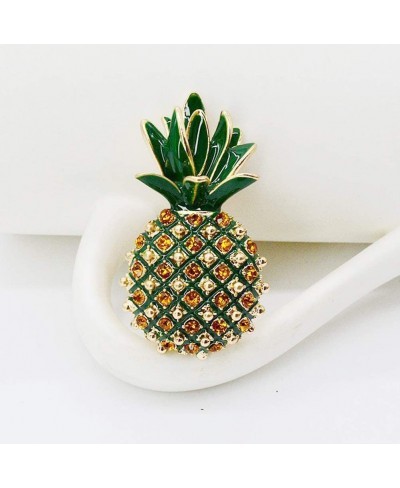 Retro Pineapple Rhinestone Brooch Alloy Personaltiy Cartoon Fruit Boutonniere Women Wedding Bridal Banquet Clothing Decorativ...