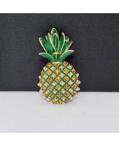 Retro Pineapple Rhinestone Brooch Alloy Personaltiy Cartoon Fruit Boutonniere Women Wedding Bridal Banquet Clothing Decorativ...