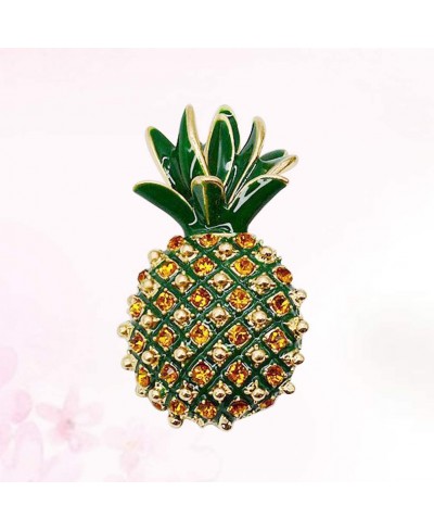 Retro Pineapple Rhinestone Brooch Alloy Personaltiy Cartoon Fruit Boutonniere Women Wedding Bridal Banquet Clothing Decorativ...